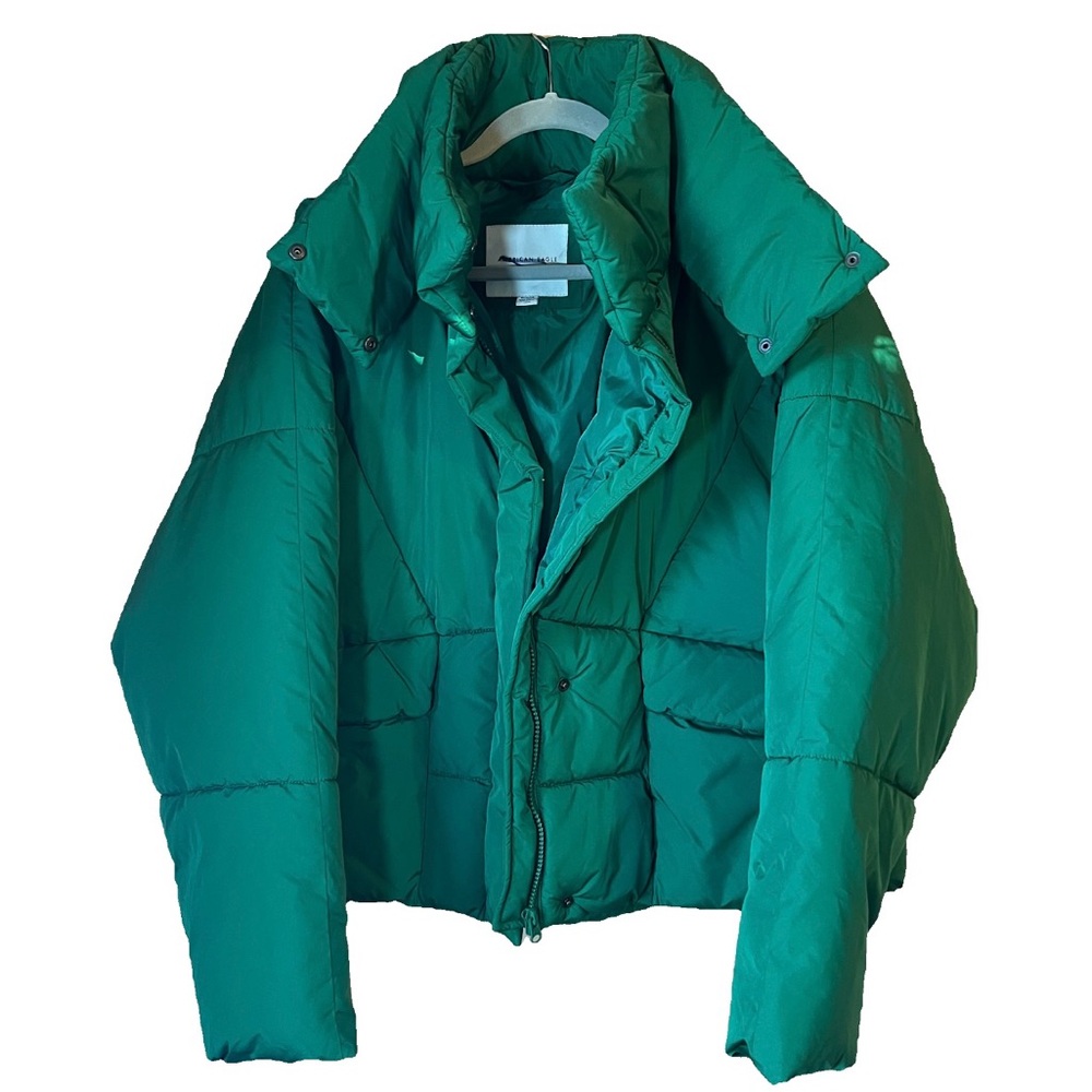 American Eagle Emerald Green Puffy Coat size XL